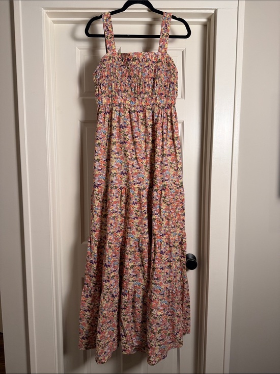 Scotch & Soda Dresses & Skirts - Scotch & Soda Strappy Pink Floral Maxi Dress with Smocked Bodice